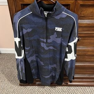 Vs pink blue camo half zip